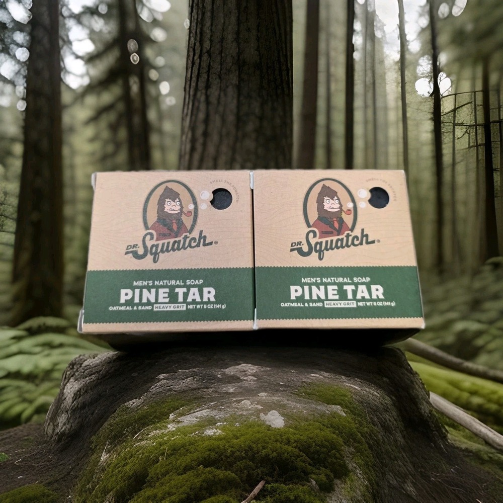 Set Of 2 Dr. Squatch Pine Tar‎ Soap for Men - 5oz Each
